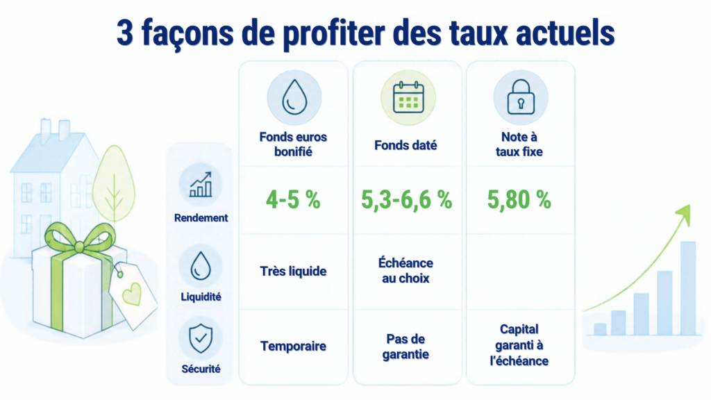 fonds euros fonds datés note capital garanti comparaison visuelle